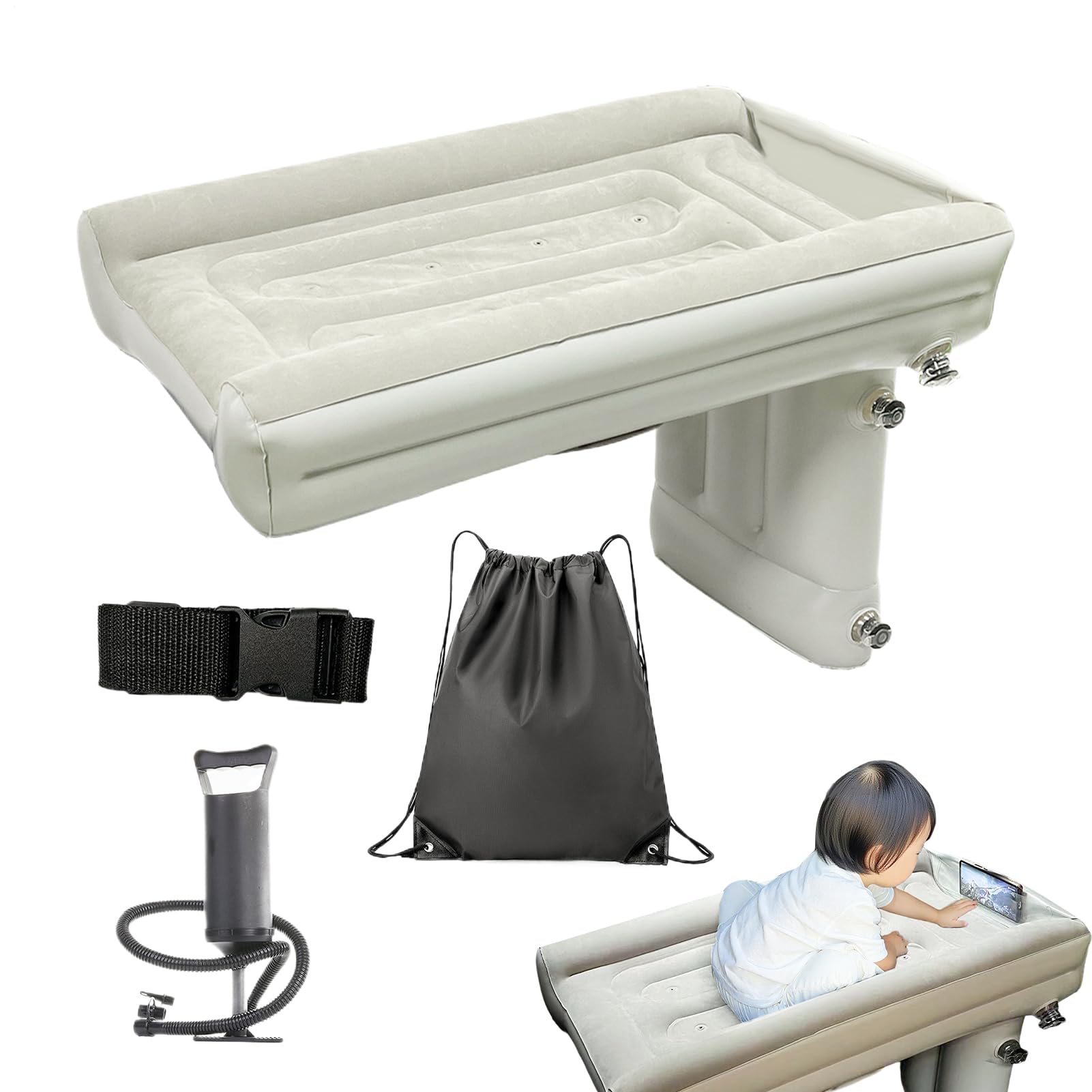 Lit gonflable de voiture pour enfants matelas de voyage pour train avion et rando