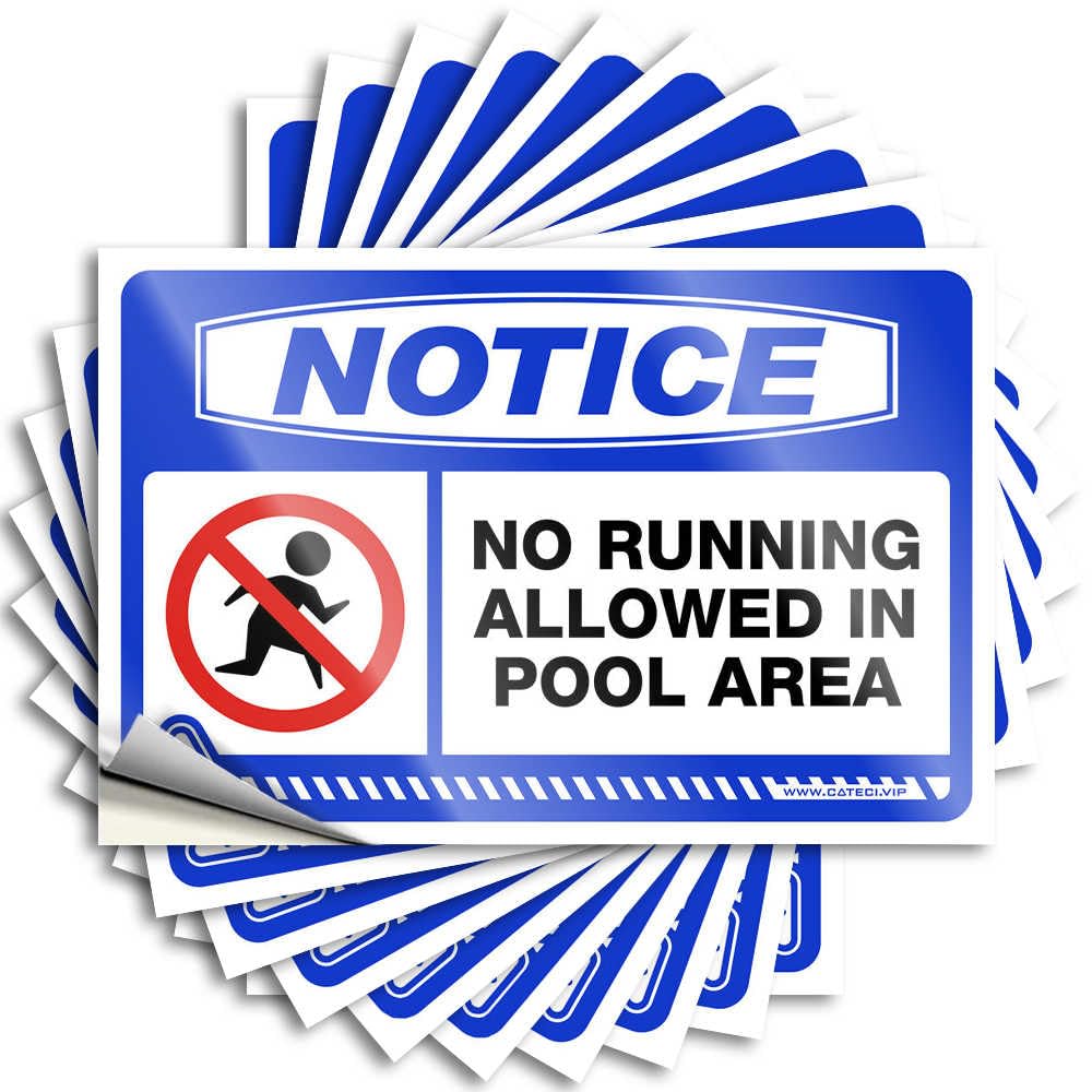 Notice No Running Allowed in Pool Area Bar Man Cave Decor Cute - Sticker Case Waterproof Decal(6X9CM)