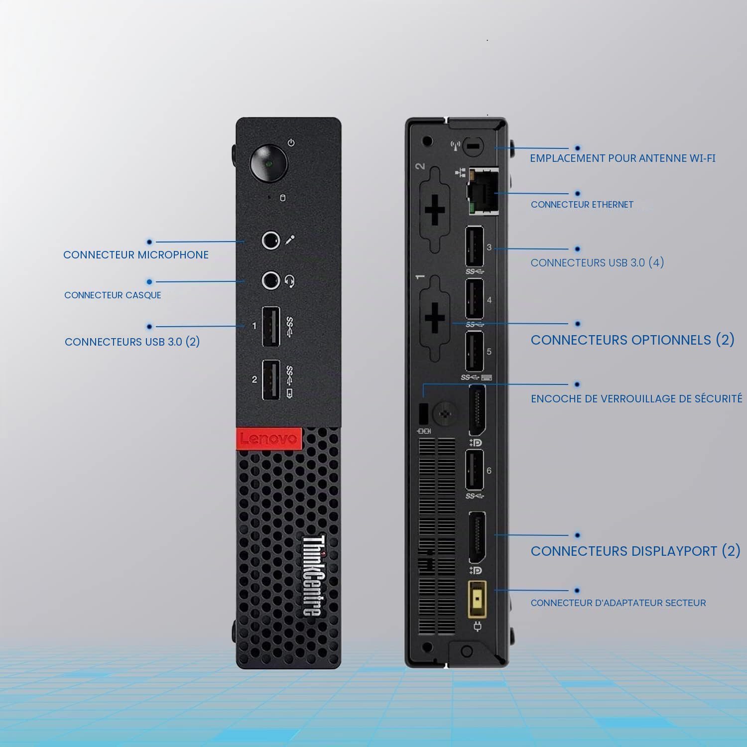 Lenovo ThinkCentre M710q Mini ordinateur de bureau avec écran 24 ", Intel Core i5-7500, 8 Go de RAM, SSD 256 Go, clavier américain QWERTY, WiFi, Bluetooth, Windows 11 Pro (reconditionné)