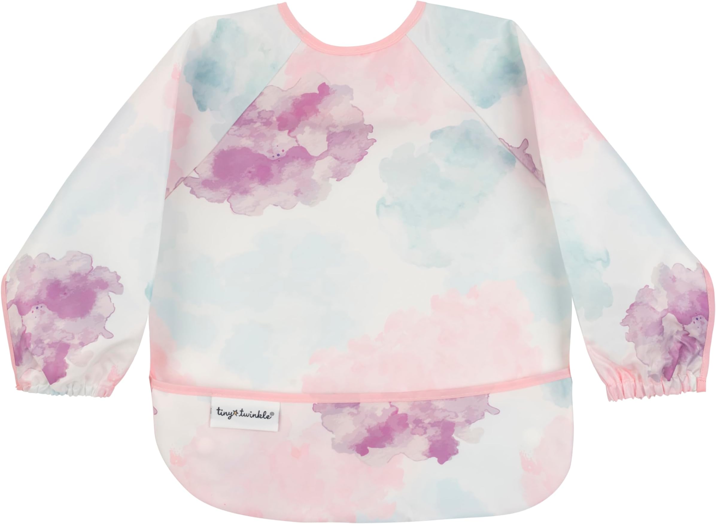 Tiny Twinkle unisex-baby Sleeved Bib Baby Bib (pack of 1), Cotton Candy, Small 6-24 Months