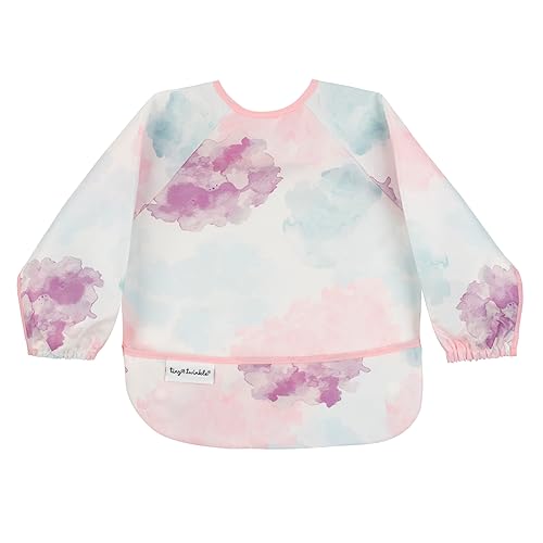 Tiny Twinkle Babero de bebé a prueba de desorden, traje de babero de manga completa, babero impermeable para niños pequeños, lavable a máquina,