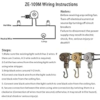 Vista 5 de Zing Ear ZE-109M - Interruptor de cable de cadena para ventiladores de techo, lámparas y luces de pared, interruptor de cadena de tracción de latón