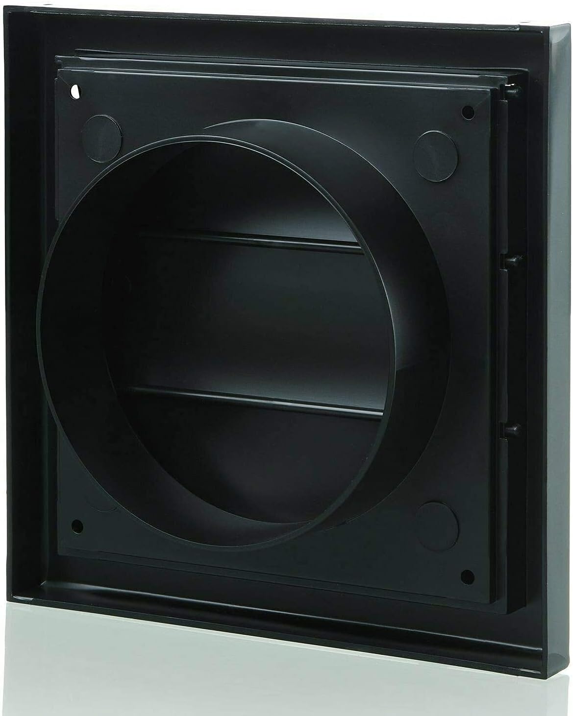 Vents 125mm Black Gravity Shutter Grille - 185 x 185mm Diameter External Vent Cover for Bathroom Kitchen, Extractor Fans & Ducting - Image 3