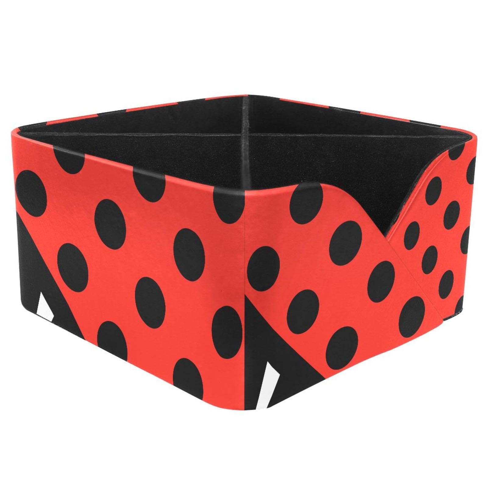 KengjuTesu Ladybug Print Desktop Organizer Pen Holder, Rectangular Pencil Cup for Office, Study and Makeup Stations