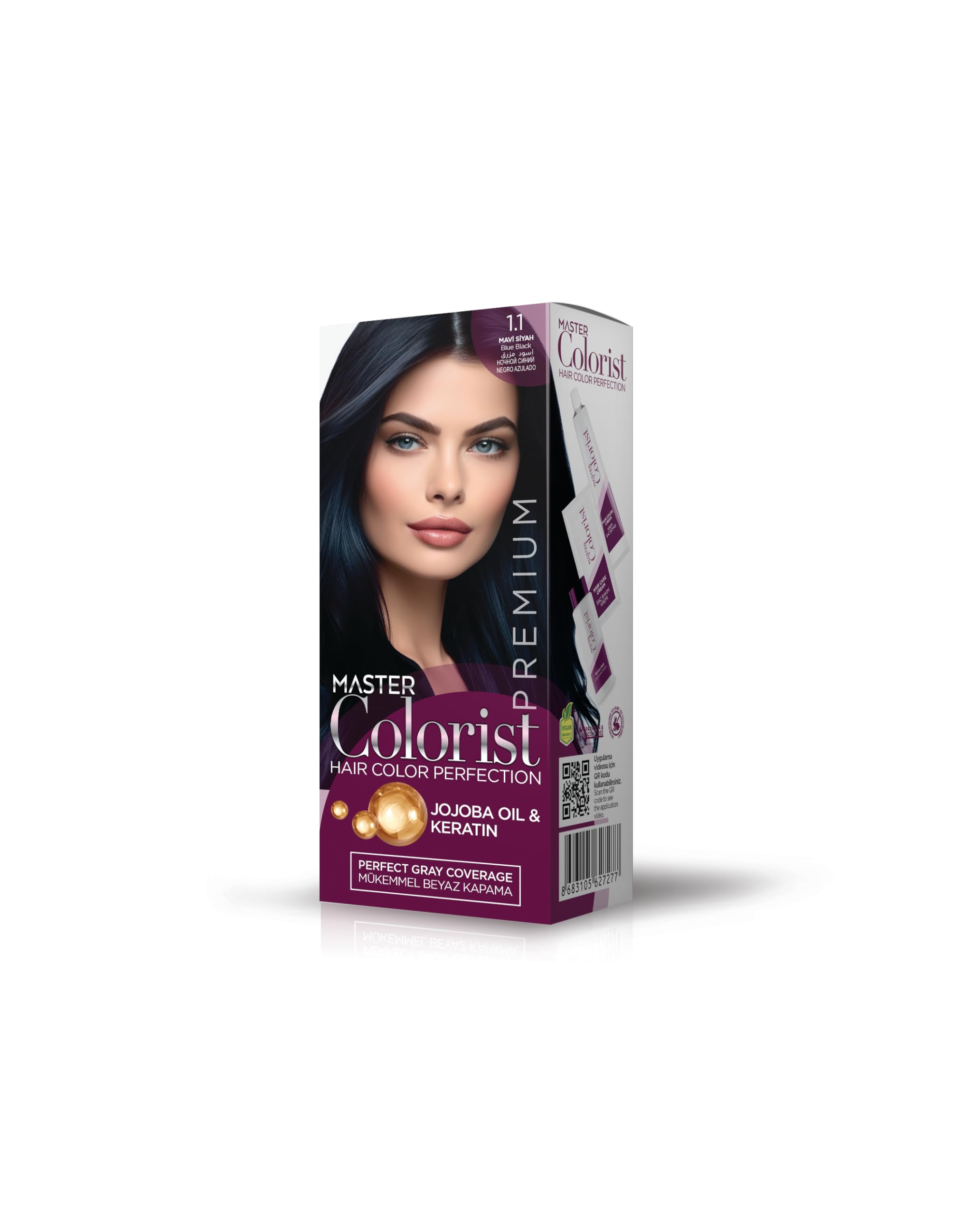 Premıum Yarı Kit Set Saç Boyası 1.1 Mavi Siyah