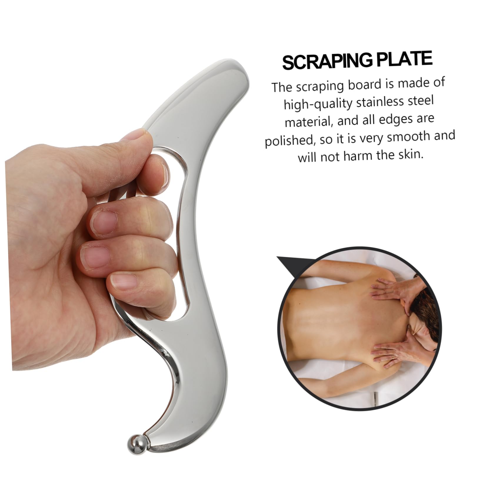 Cuchillo de Fascia Tabla de Masaje Placa Raspadora de Acero Inoxidable Herramienta de Masaje para Relajar Músculos y Terapia de Corporal