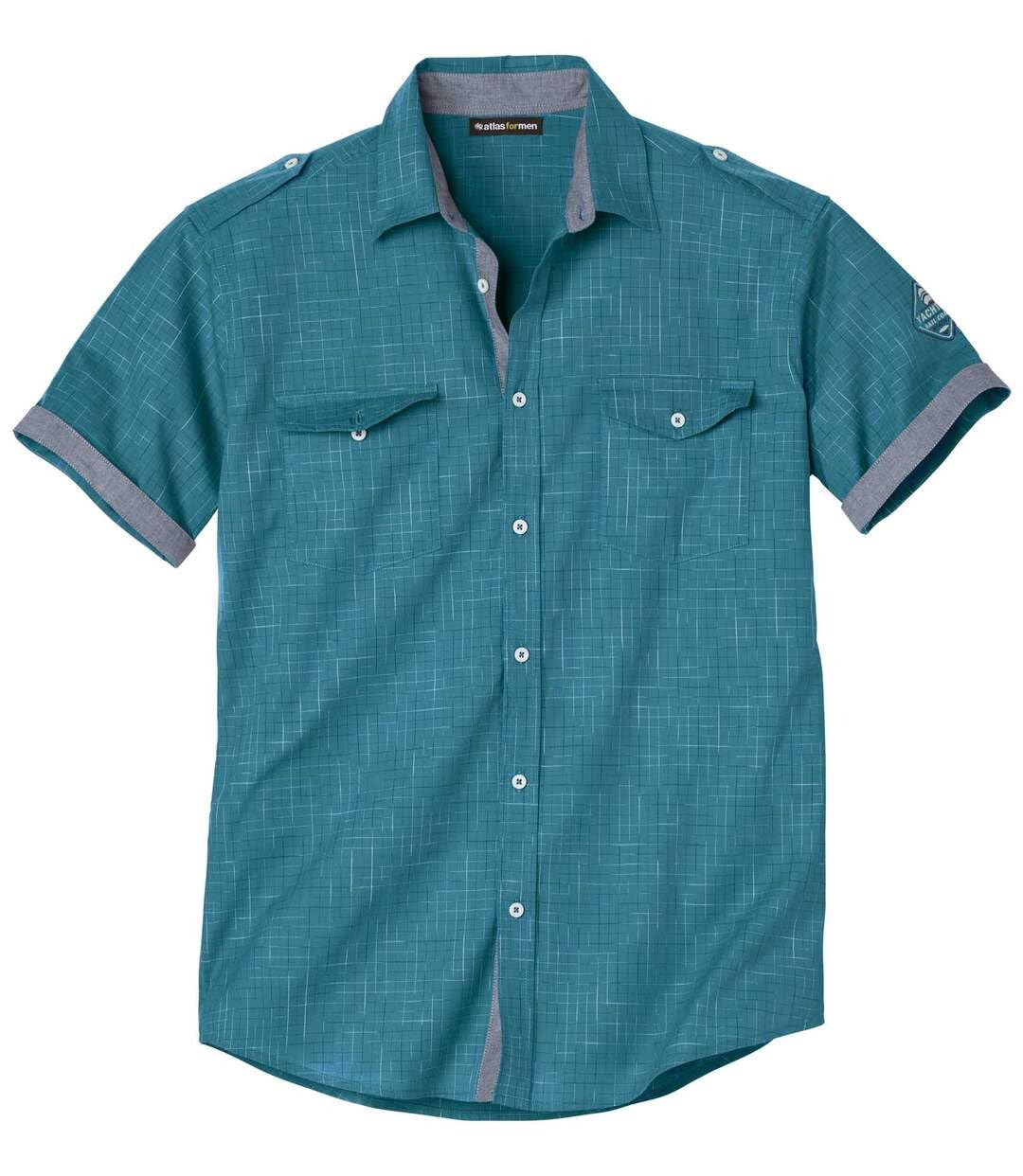 ATLAS FOR MEN - Chemise Légère Homme - Manche Courte - Chemisette d'été - Disponible en Grandes Tailles du M au 5XL