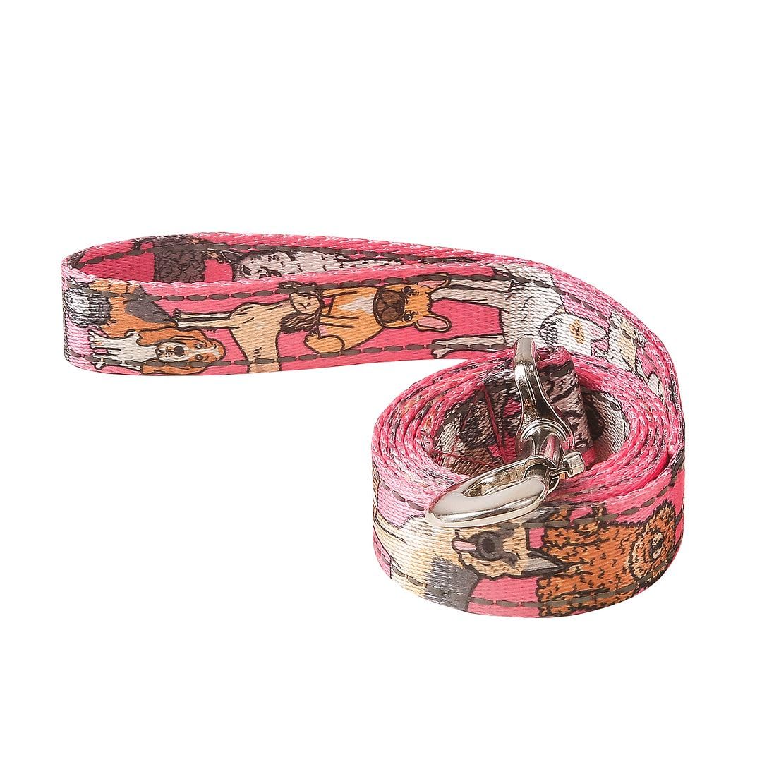 Eco Chic Recycled Dog Lead Double Sided Reflective Machine Washable Pet Leash (Dogs Pink Medium/Large) - Image 3
