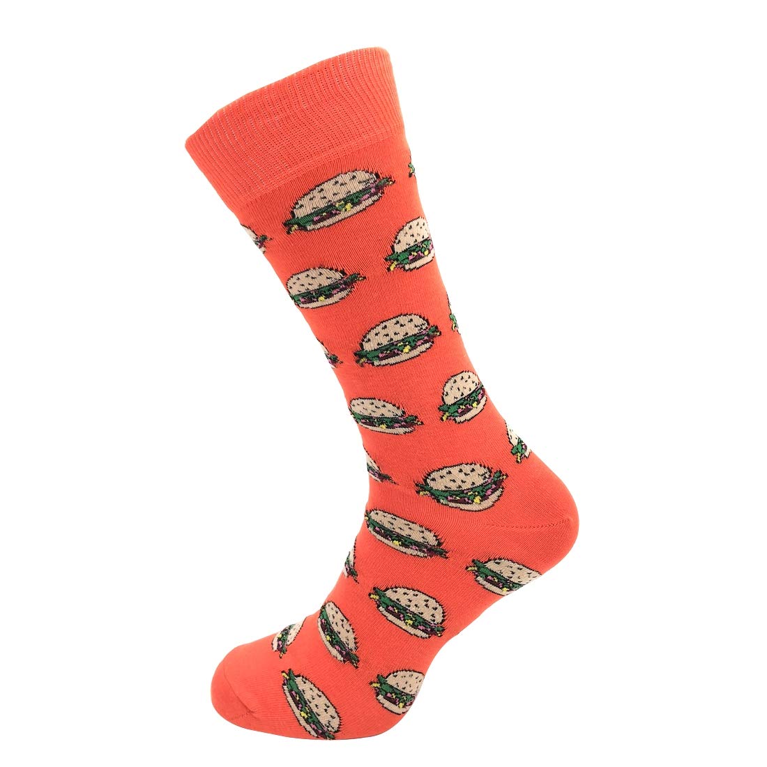 NOVELTY MENS FUNKY DESIGN ANKLE SOCKS (Cute Burger Design)