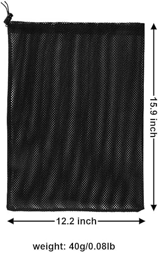 Miniatura 2 de DSHE Bolsa de malla para bomba de estanque, 2 paquetes de 12.2 x 15.9 pulgadas, bolsa de barrera de bomba con cordón, bolsas negras para piscina