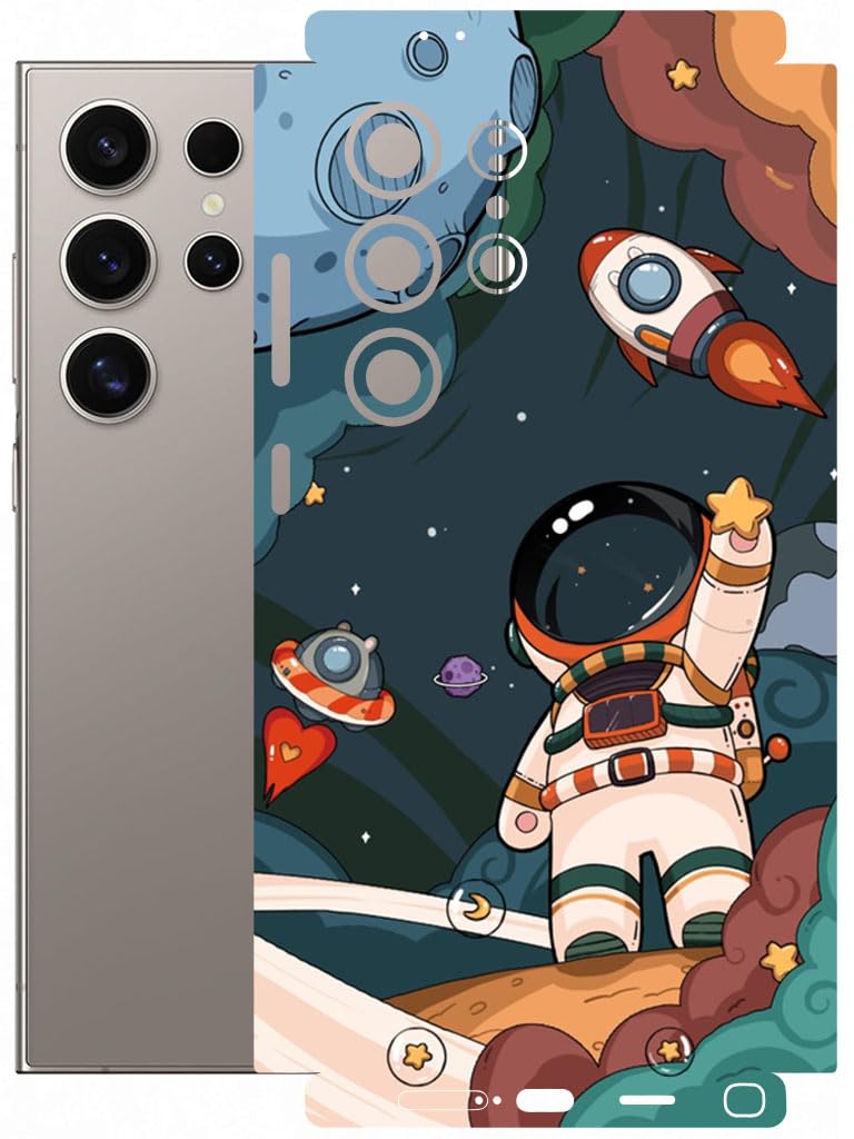 AtOdds - Samsung Galaxy S24 Ultra (5G) Mobile Back Skin Sticker - Lamination - Back Screen Guard Protector Film Wrap (Coverage - Back+Camera+Sides) (Design - Space) (Pack of 1)-image-28