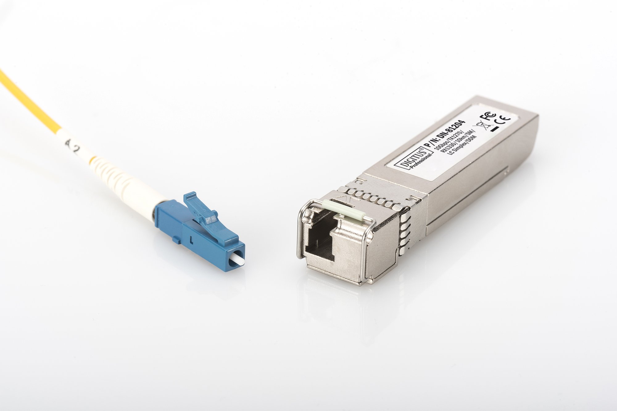 DIGITUS Uniwersalny moduł SFP+ - 10 Gbit/s - Mini GBIC - do światłowodu jednomodowego - LC Simplex - dwukierunkowy - TX1270/RX1330nm - zasięg 10 km - Plug & Play