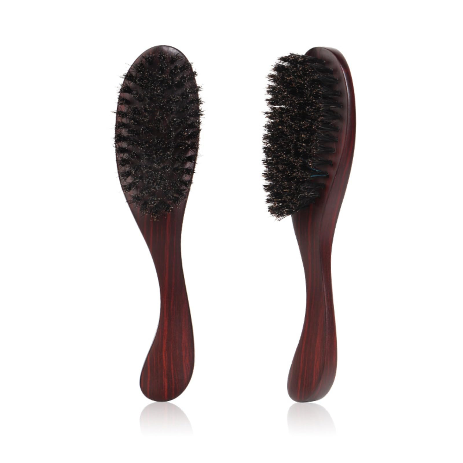 S-shaped Beard Brush for Men, Boar Bristle Natural Comb Hair Mustache Shaving Brush Facial Hair Brush for Men To Tame and Soften Your Facial Hair