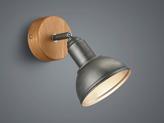 Trio Leuchten Trio Leuchten Wandlamp Delhi 803400167, metaal nikkel mat antiek, basishout, excl. 1x E14 photo 3