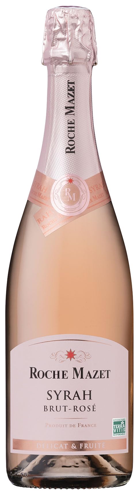 Roche Mazet - Vin Rosé Pétillant Brut - 100% Syrah - Vin de France - Lot de 6 bouteilles x 75 cl