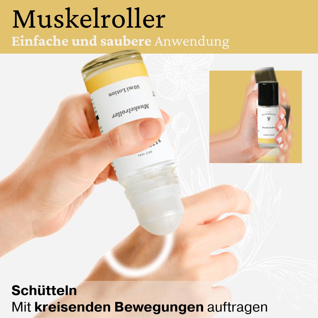 Retterspitz Muskelcreme 100gr & Muskelroller 50ml Bundle – Natürlich gegen Muskelschmerzen, Sehnen- und Gelenkbeschwerden – Perfekt für Zuhause und Unterwegs