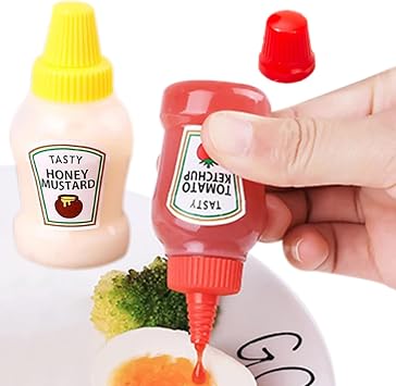 Mini Condiment Container for Bento with Lid, Mini Condiment Squeeze Bottle, Portable Mini Sauce Bottle with Lid, Honey Ketchup, Soy Sauce, Mayonnaise, Mirin, Spike, Save Saving, Salt Loss, Prevent