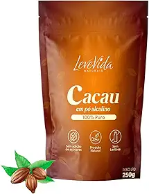 Cacau Em Pó Alcalino 100% Puro Zero Açúcar Sem Lactose 250g