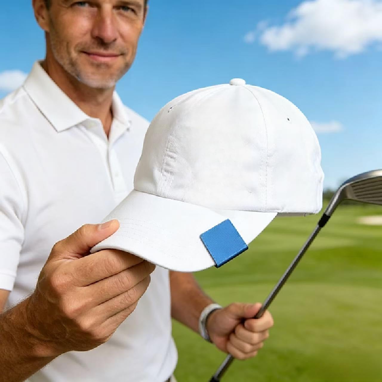 12 Pack Blank Aluminum Hat Brim Clips, 6 Royal Blue + 6 Black, for Laser Engraving, Vinyl, UV Printing, DIY Golf Hat Accessories, Customizable Hat Clips for Small Business & Personalized Gifts