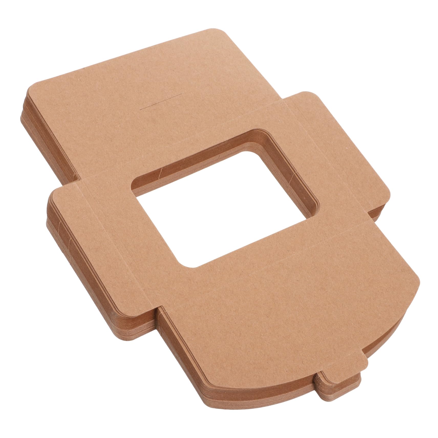 OUNONA 50pcs Kraft Paper Greeting Card Storage Box with Peekaboo Window for Weddings Graduations and Showers Stylish Design for Card Display and Organization