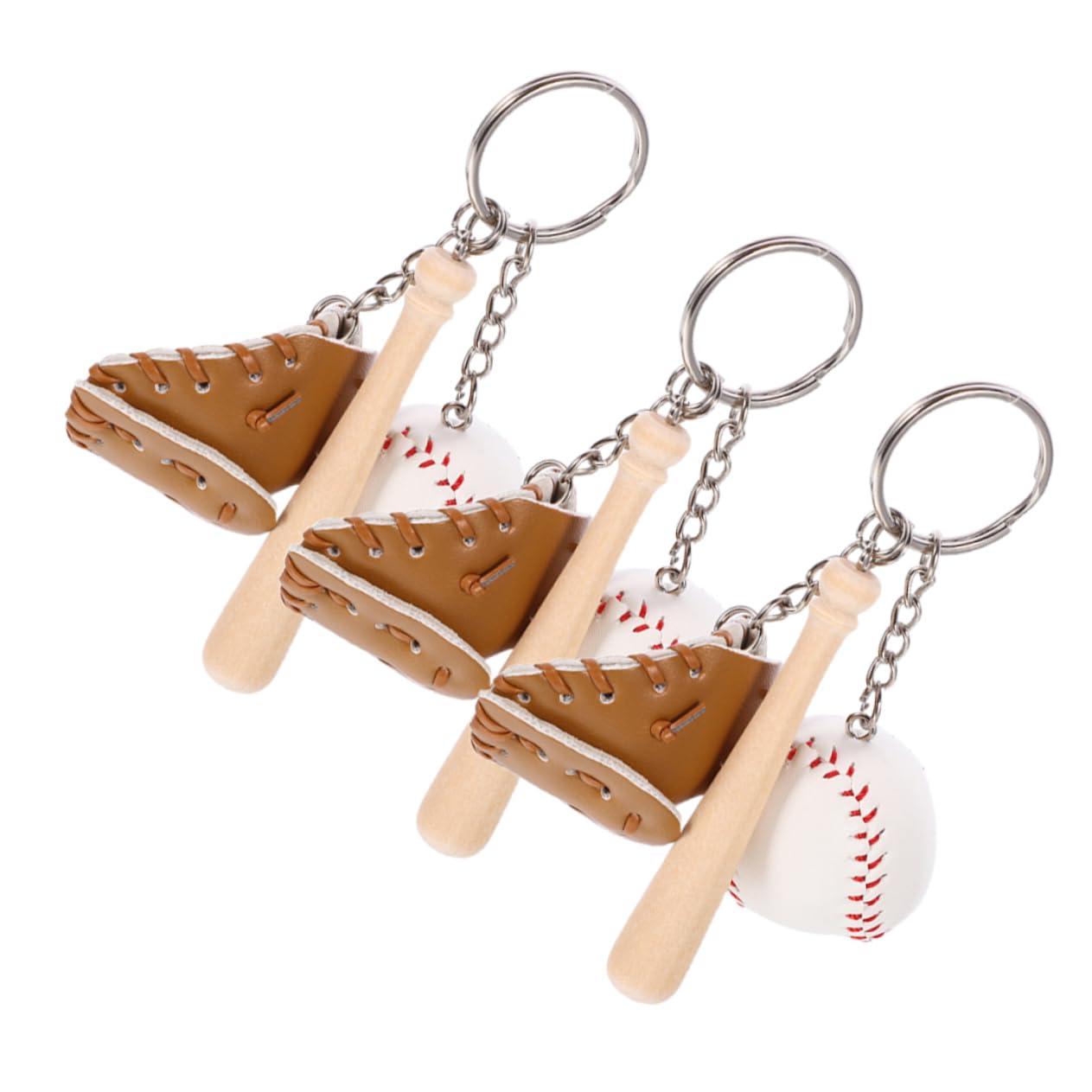 minkissy Portachiavi Da Baseball Fascino Del Softball Catena Chiave Mini Bomboniere Di Softball Portale Di Baseball Mazza Portachiavi Da Softball Di Legno Khaki