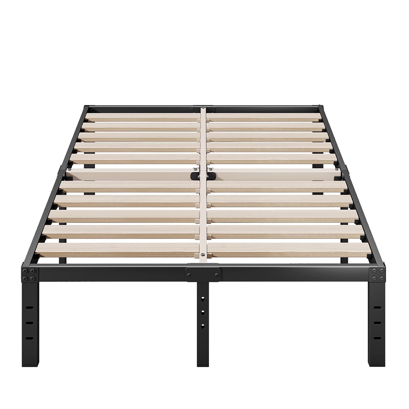 Auroral King Size Bed Frame 14 Inch Tall, 3 Inches Wide Wood Slats with 3500 Pounds Support for Foam Mattress, No Box Spring Needed/Underneath Storage/Noise Free/Easy Assembly-Black