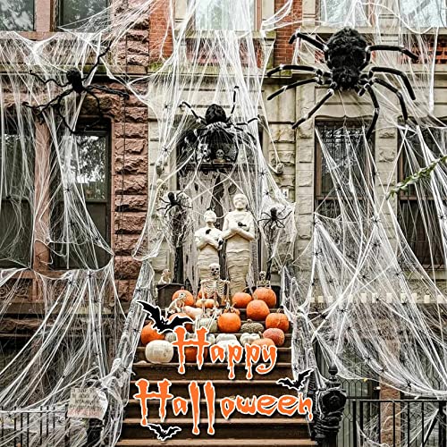 Spider Webs Halloween Decorations,1120 Sqft Super Stretch Cobwebs With 60Pcs Fake Spiders,Super Stretchy Spider Web For Halloween Decor,Cobwebs Halloween Decorations Indoor And Outdoor Party Supplies #TOP4