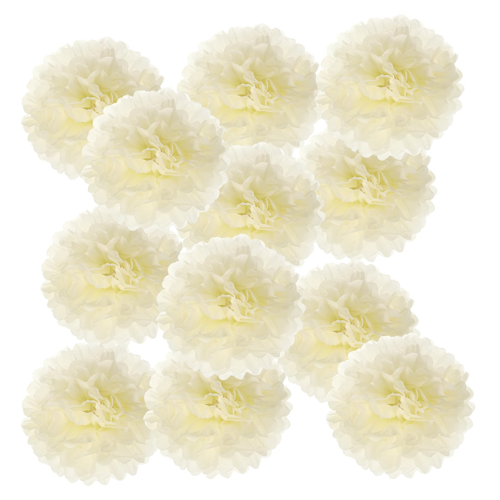 PATIKIL 4inch Tissue Paper Pom Poms, 12PCS Pom Poms Paper Flowers Ball Tissue Paper Flowers for Wedding Bridal Shower Birthday Bachelorette Party Backdrop Decoration, Beige