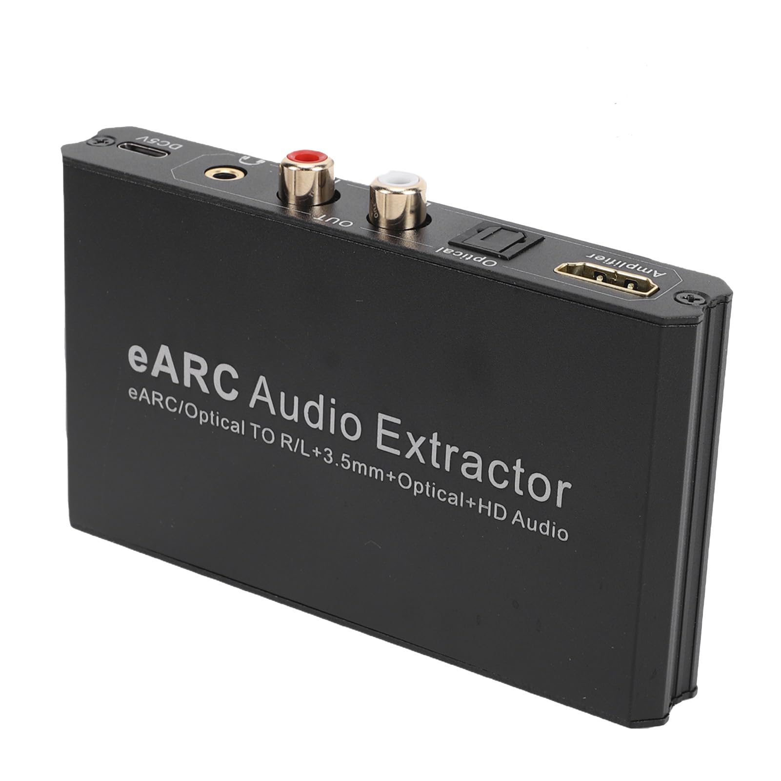 Cryfokt Extractor de EARC, 24 Bits 192 KHz 7.1 5.1 2.0 Canales ARC Convertidor, Adaptador de óptico con Carcasa de Aleación de Aluminio para Cine en Casa HDTV Barra de Sonido Amplificador de Altavoz