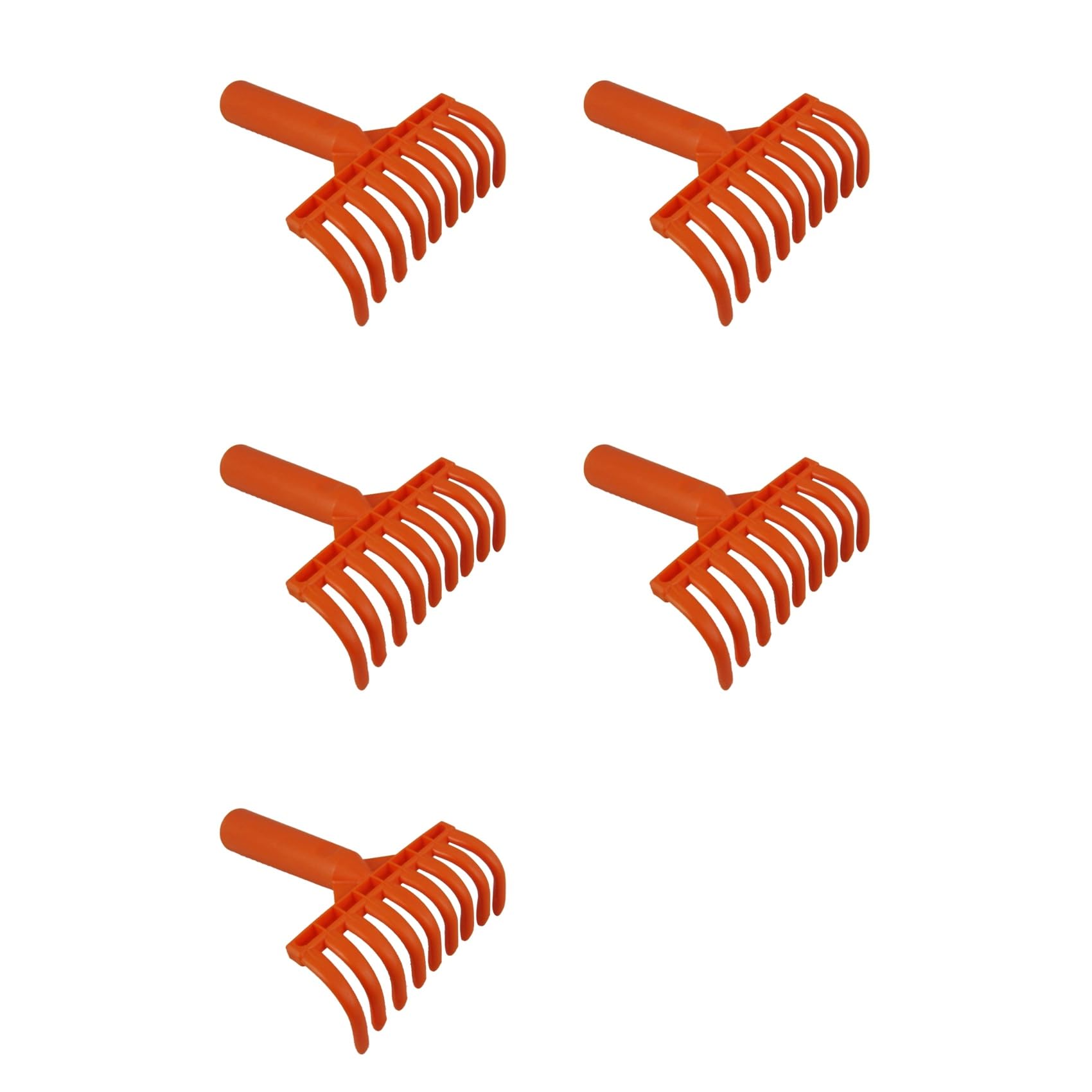 Jnchdghwa Orange 5X Olive Rake Heads 9-Tooth Rake Multipurpose Plastic Shovel Rake Olive Picking Rake Inner Diameter 2.5Cm