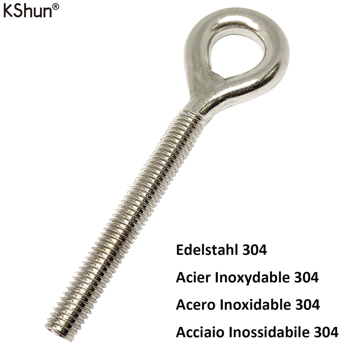 Bullone a occhiello da 5 pezzi M8 realizzato in Inox 304 Vite ad anello robusto e resistente alla ruggine Lunghezza 95 mm per progetti sospesi da giardino
