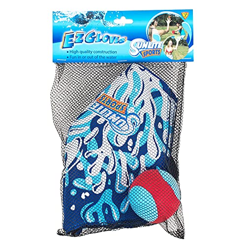 Image of Sunlite Sports Toss and Catch Ball Game Set, Includes 2 Gloves and 1 Ball, Backyard Pool Beach Outdoor Indoor Play, Easy Throw and Catch with Velcro Gloves