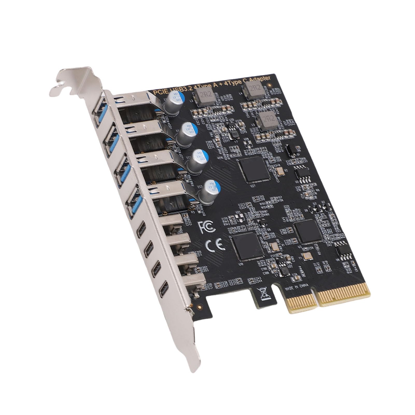 CHICIRIS Scheda di Espansione PCIe USB 3.2 Gen 2 Trasferimento Dati Efficiente A 10 Gbps per Desktop 8 Porte 4x Tipo C 4x Tipo A
