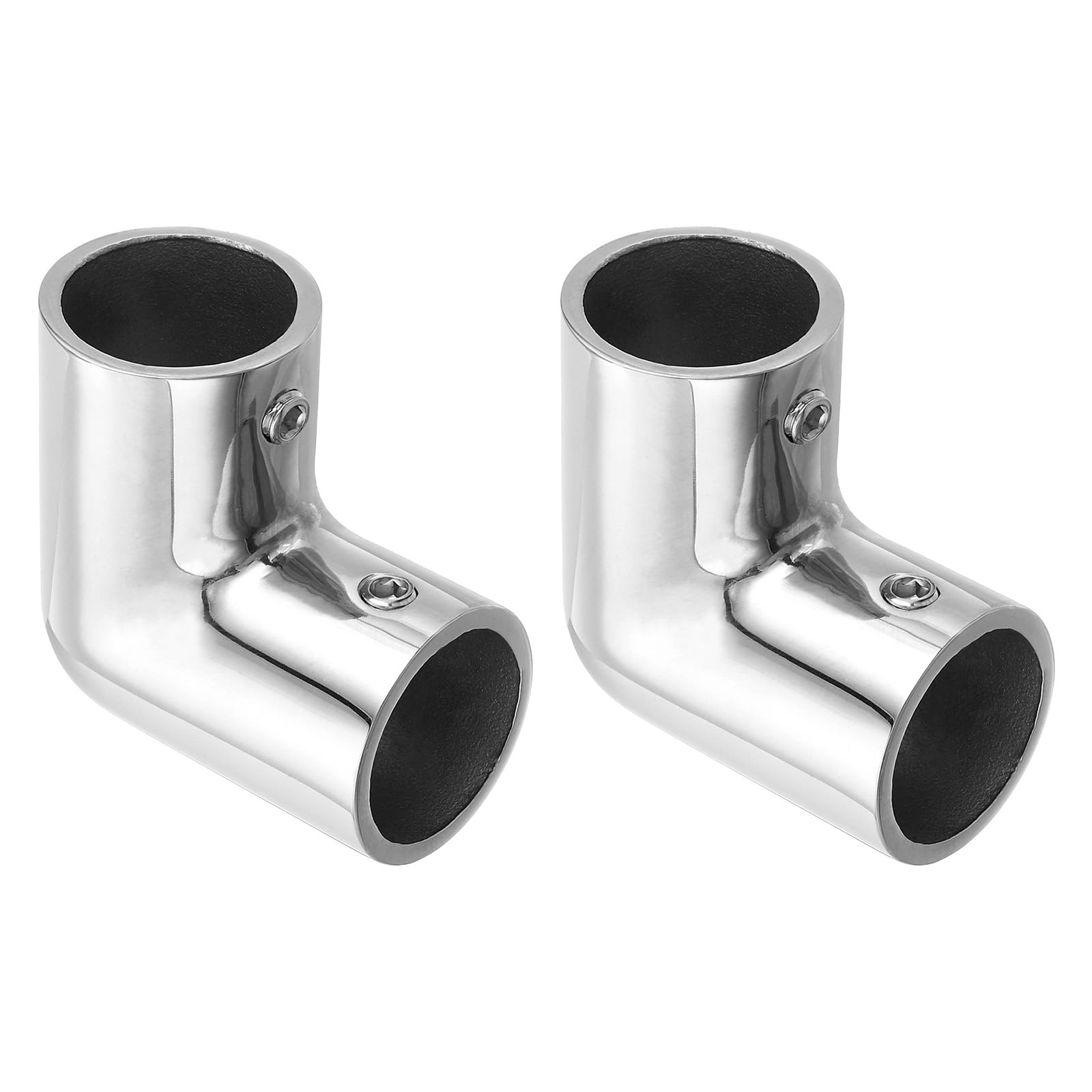 uxcell 2 raccordi per corrimano per barche, connettori a gomito a 2 vie in acciaio inossidabile 316 di grado marino da 2,6 mm per scaffali per tubi da 7/8" OD
