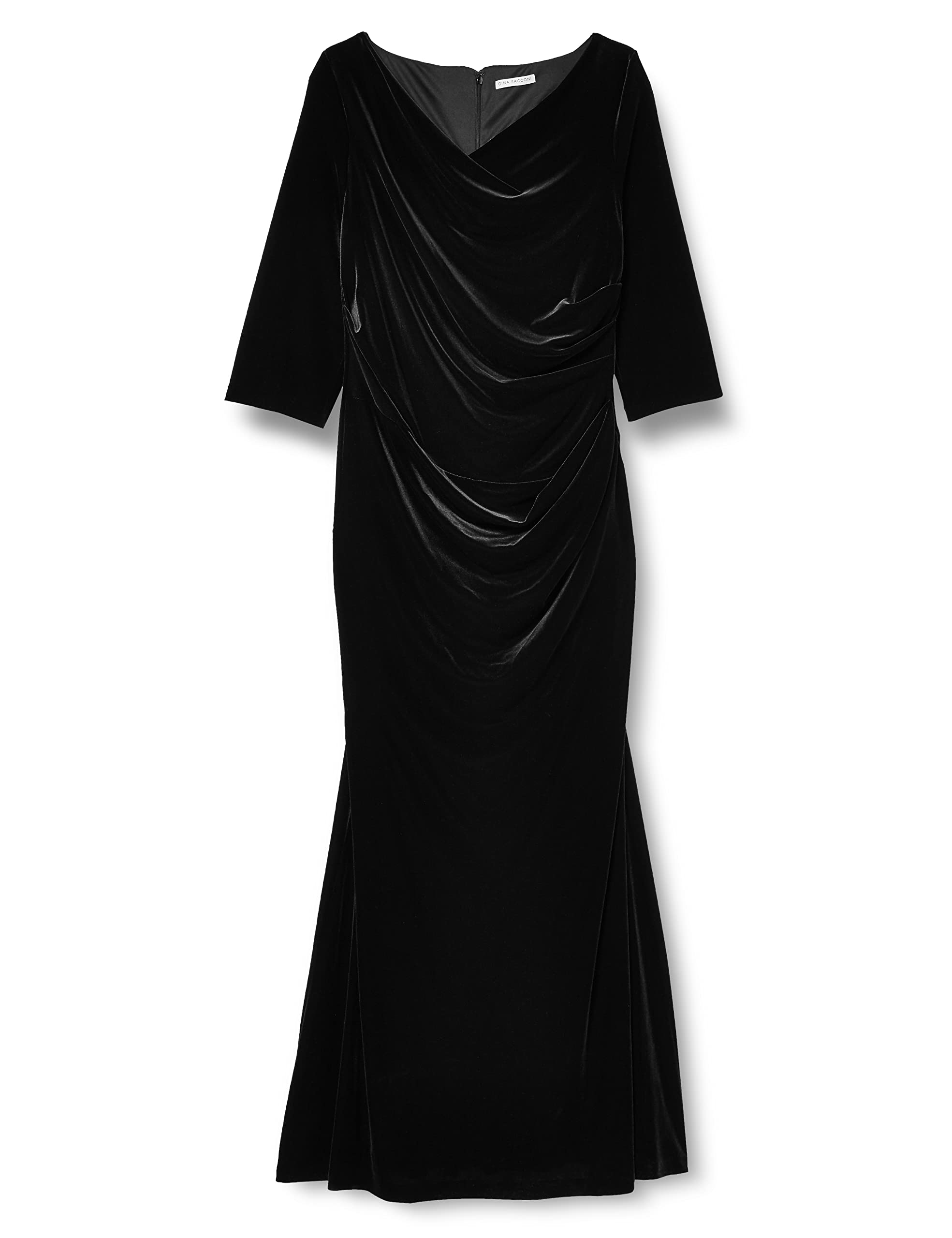 Gina Bacconi Women's Velvet Maxi Dress, Black, 10