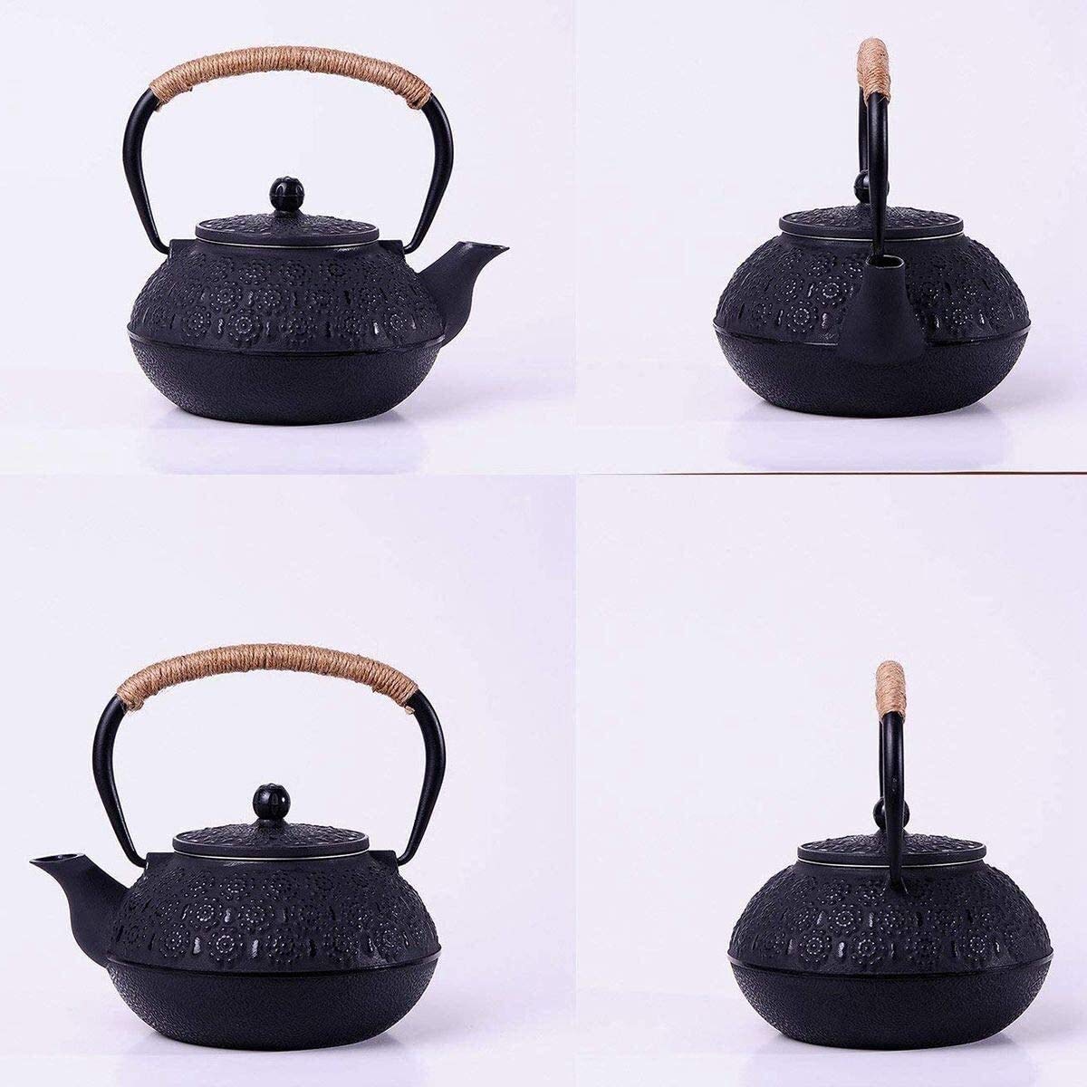Creatividad Tetera De Hierro Fundido Hecha A Mano Tetera De Hierro Fabricación De Té De Hierro Fundido Tetera De Hierro Juego De Té De Agua Hirviendo Tetera De Hierro Fundido De Peonía Negra