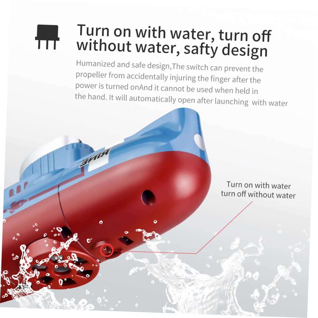 Yardwe Submarino Teledirigido RC Barco De Juguete Eléctrico Submarino Juguete Mini para Bañera y Piscina