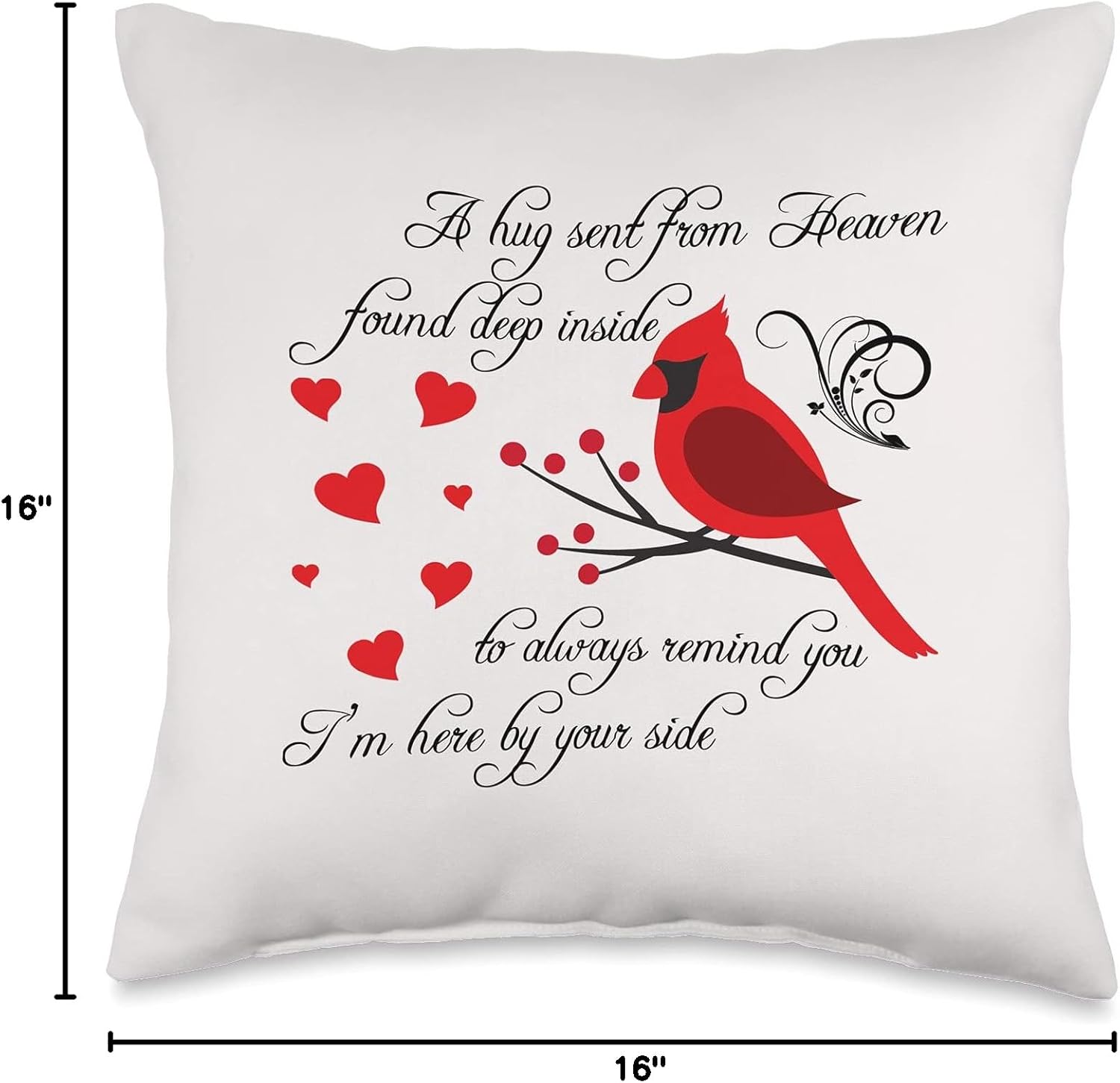 Hug Sent From Heaven Found Deep A Inside Memorial Cardinal Throw Pillow