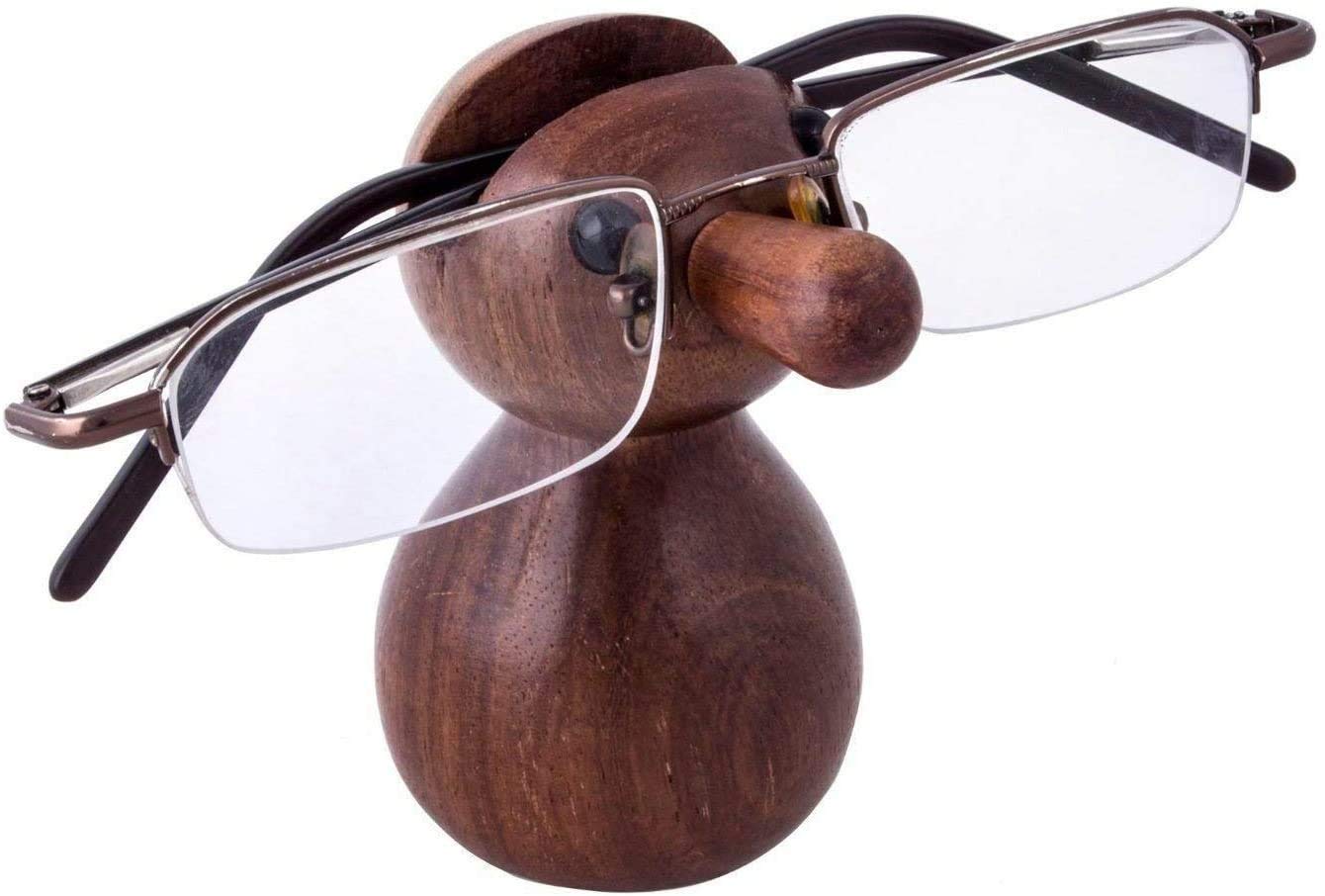 Handcrafted Wooden Spectacle Eyeglasses Holder Cute Nud Shaped Sunglasses Holder Stand- Optical Glass Accessories for Home and Office Desk Decor Gift