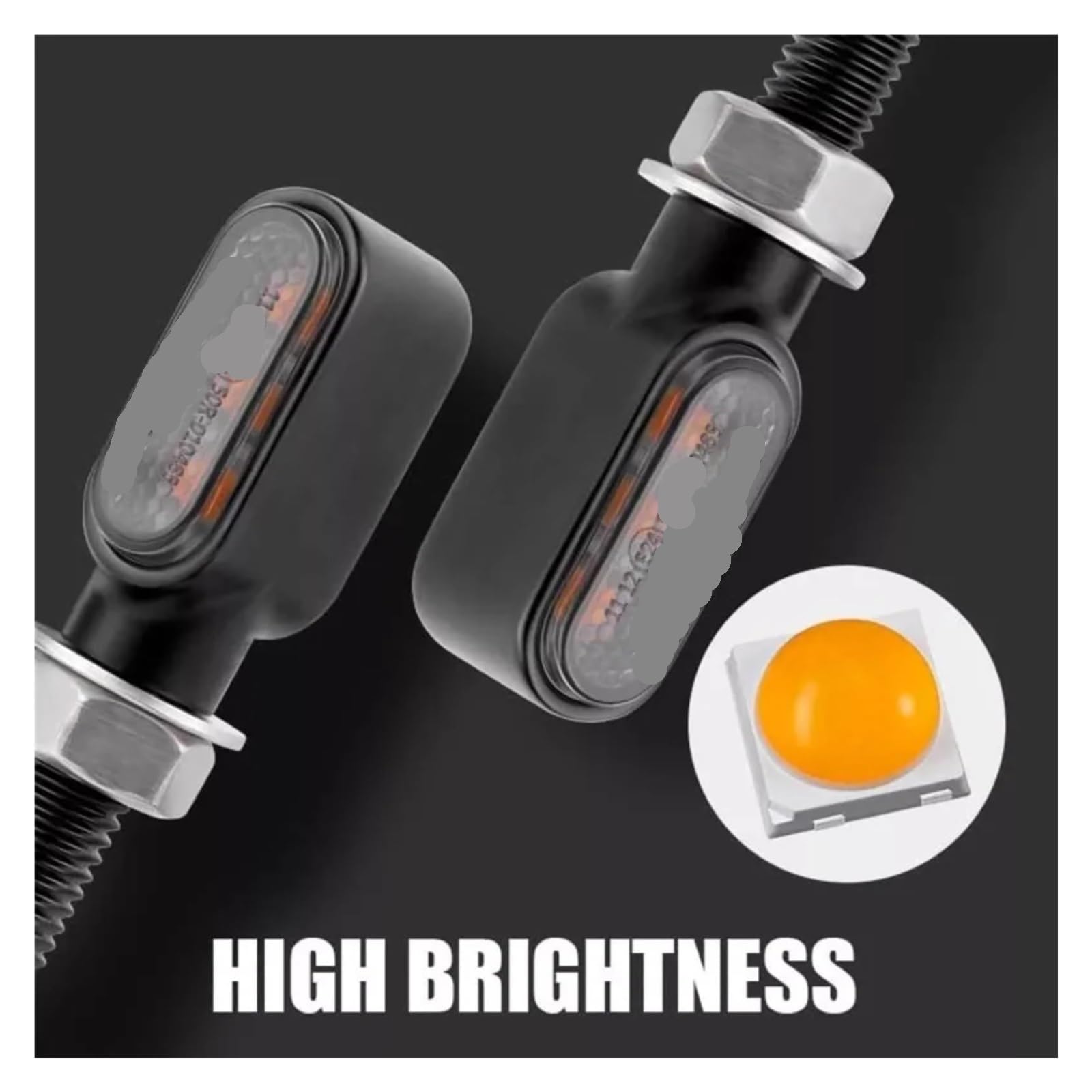 Indicatore Direzione Anteriore Moto Indicatori di Direzione Luci Frecce Lampeggianti Fanali per 12V 8mm Svolta Lampadine(3Light -4 PCS)