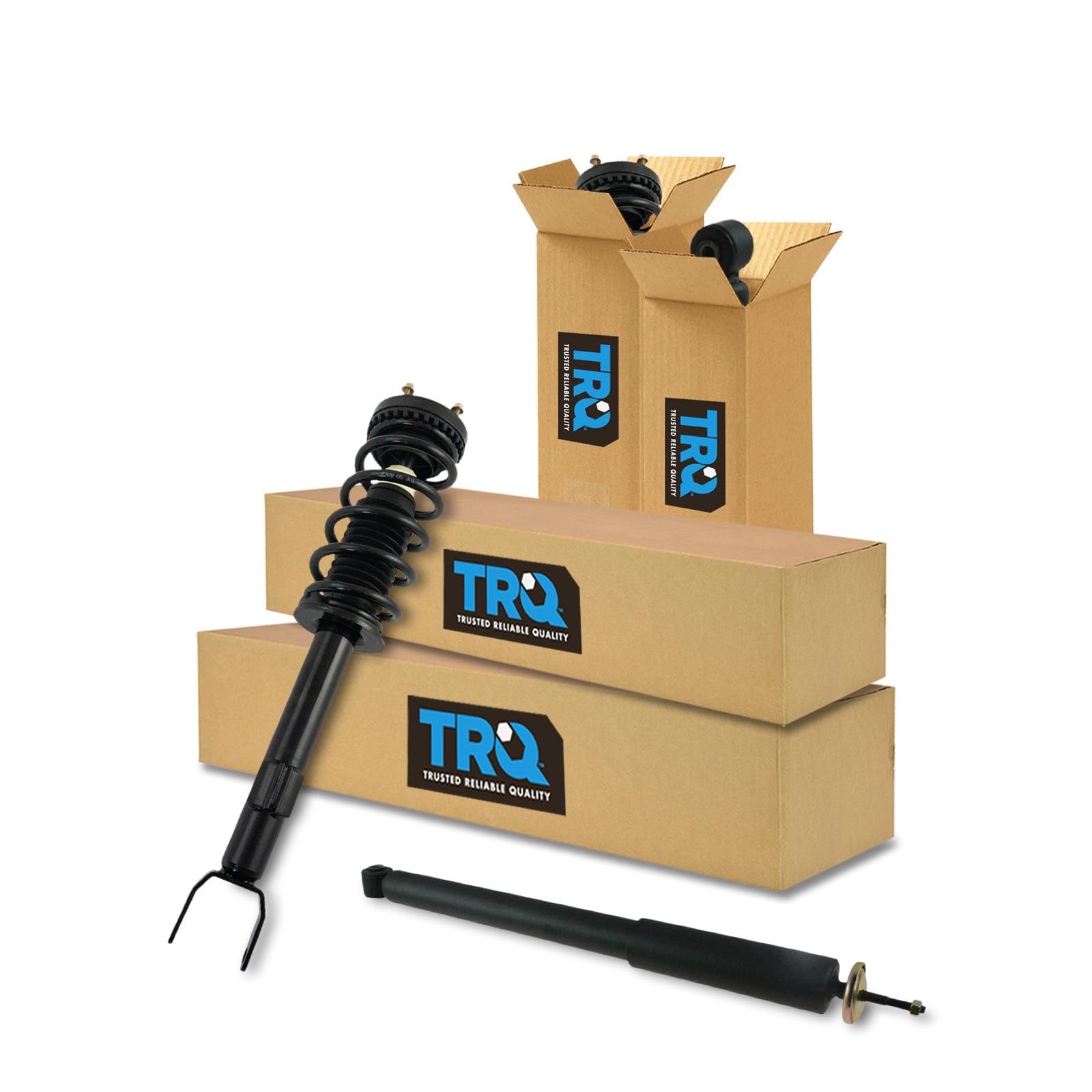 TRQ Front and Rear Complete Strut Assembly &amp; Shock Absorber Kit Complete Strut &amp; Coil Spring Assembly Compatible with 2011-2020 Chrysler 300