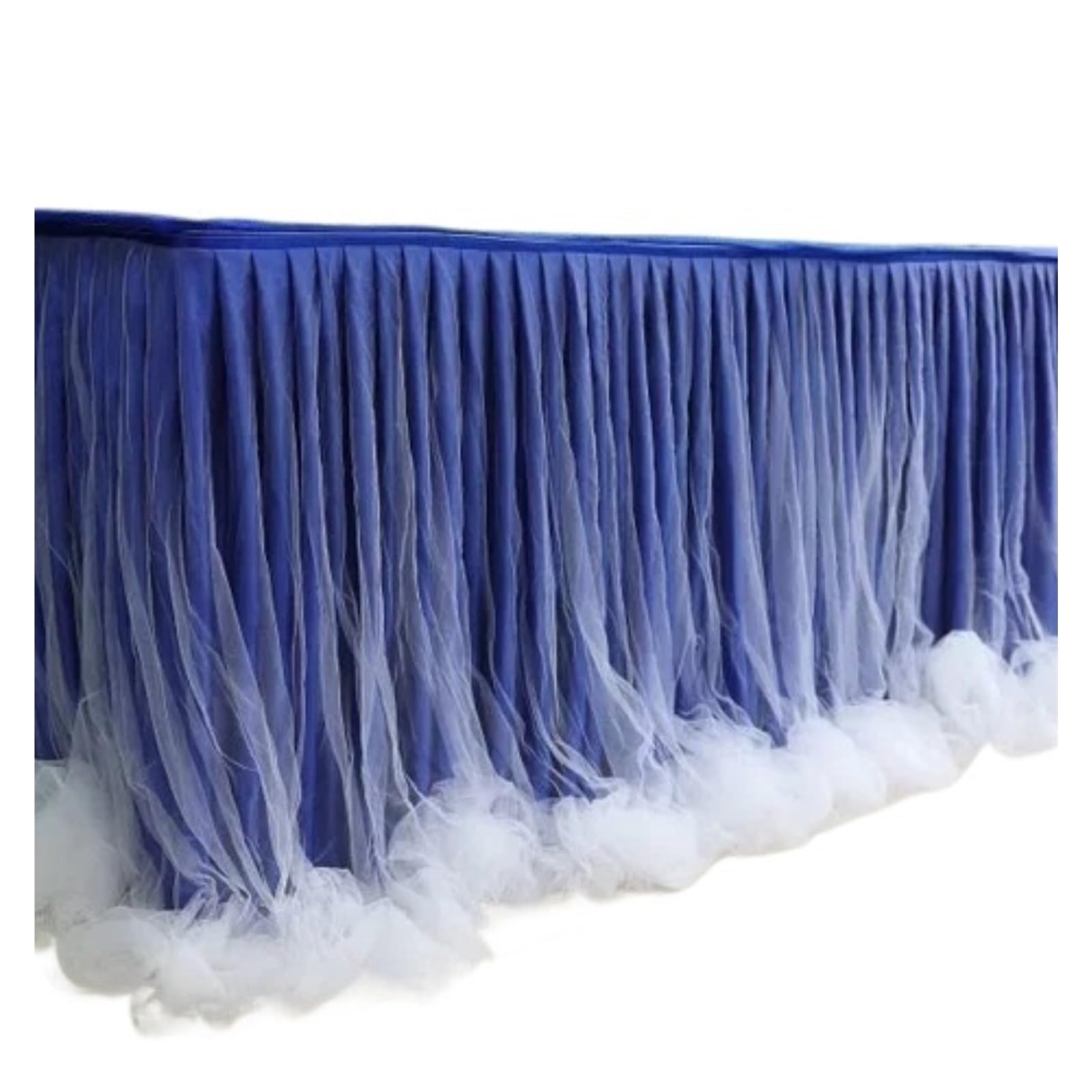 LuoAXINN Tutu Table Skirt Chiffon Organza Wedding Table Skirt for Cloth Party Banquet Decoration Skirting(Royal blue)