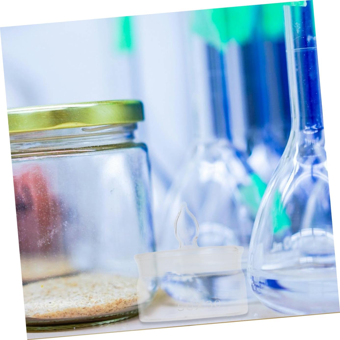 2pcs Glass Sampling Weighing Bottles Set with Lids 50x30mm Low and Tall Chemical Glass Lab Weighing Jars for Experiment and Laboratory Use