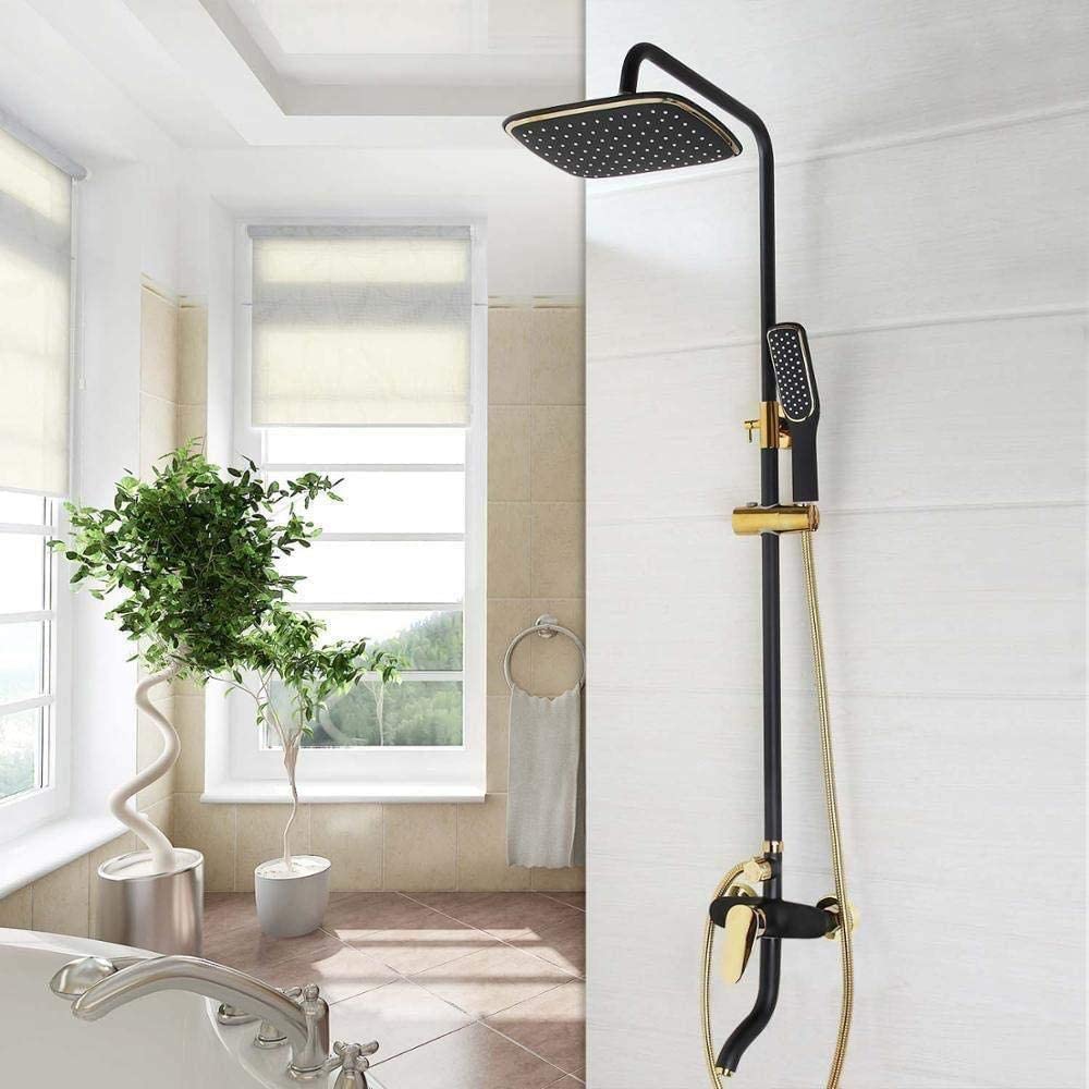 Ensemble de douche à effet pluie noir mat pour une ambiance spa à la maison