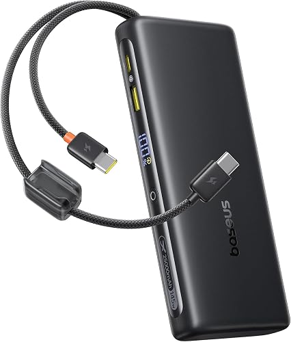 Baseus Bipow Pro Power Bank 10000mAh, 20W PD Fast Charge, Dual Input, 3-Device Charging - Black