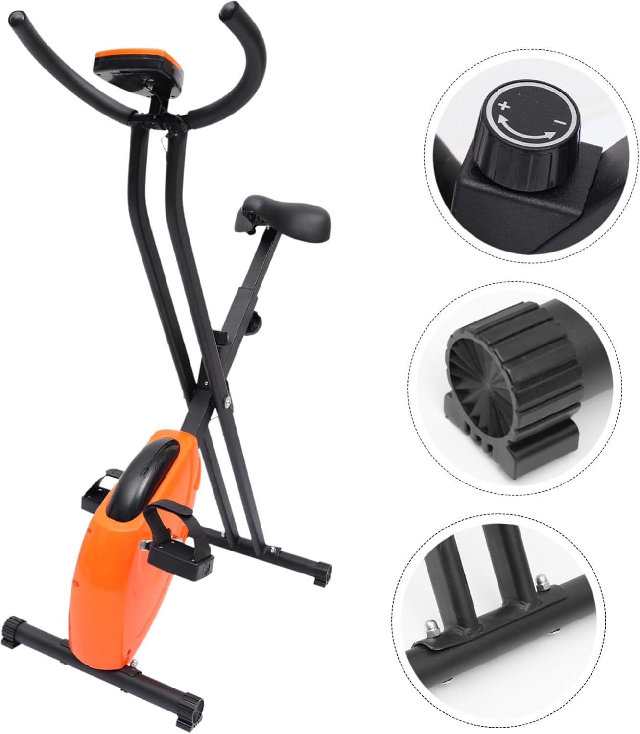 Adjustable Resistance Stationary Fitness Bike for Home and Gym Use with Non-slip Feet Pads and Comfortable Saddle Indoor Exercise Equipment for Cardio Workout