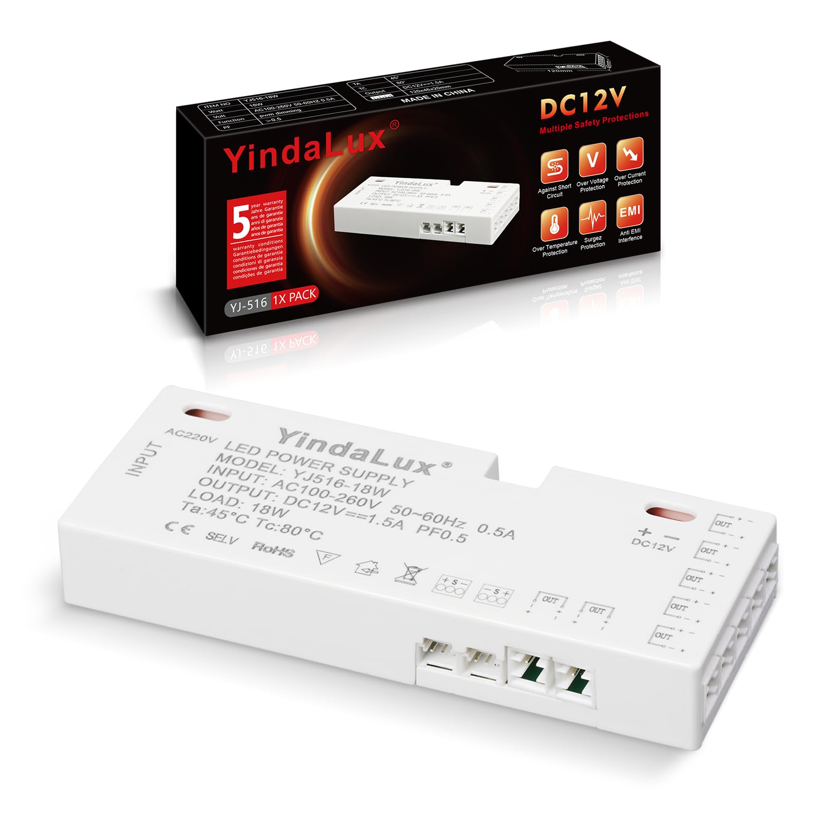 AC DC 12V 15W Netzteil Netzadapter Trafo Für LED Bodeneinbaustrahler Spot Lampe