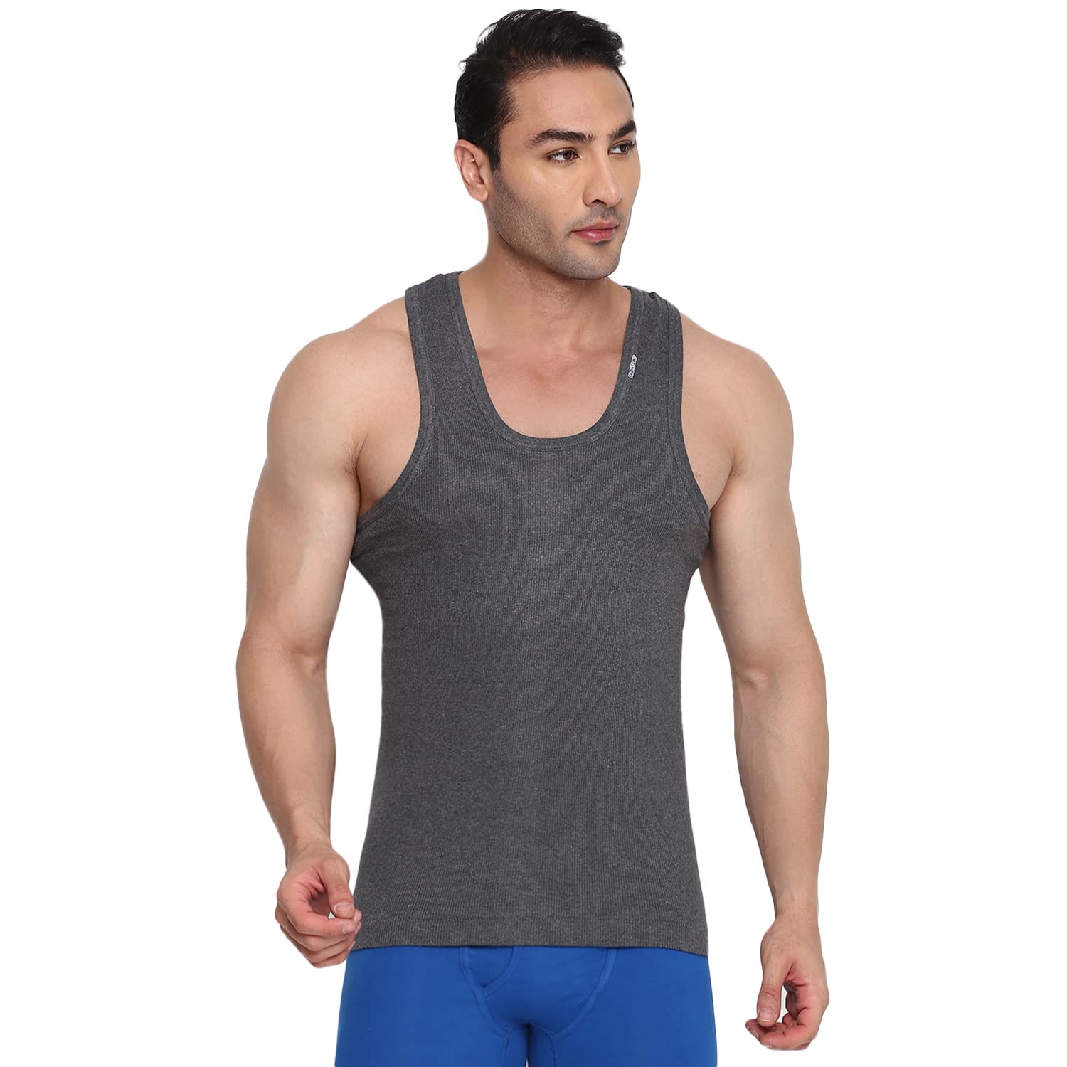 rupa Frontline Colors Men's Round Neck Derby Regular Fit Vest 204 | Pure Cotton with Super Stretchable Finish | Comfort Fit | Pack of 1, Grey 2XL-picture-57