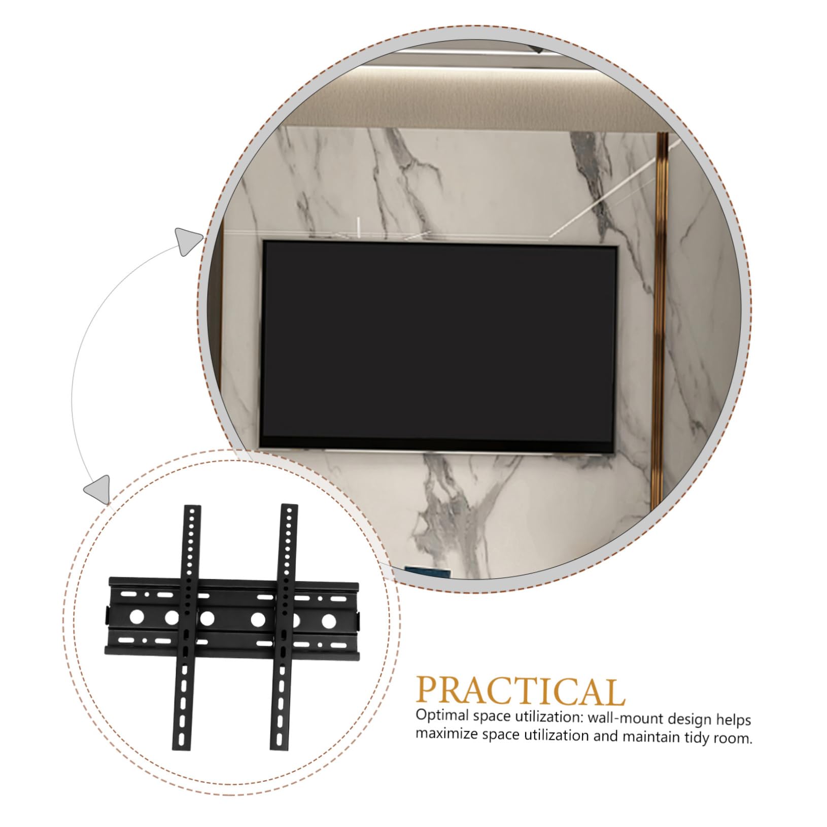 Garneck Supporto Da Parete Per Tv Robusto Supporto Da Parete Girevole in Acciaio Per Tv Facile Da Installare