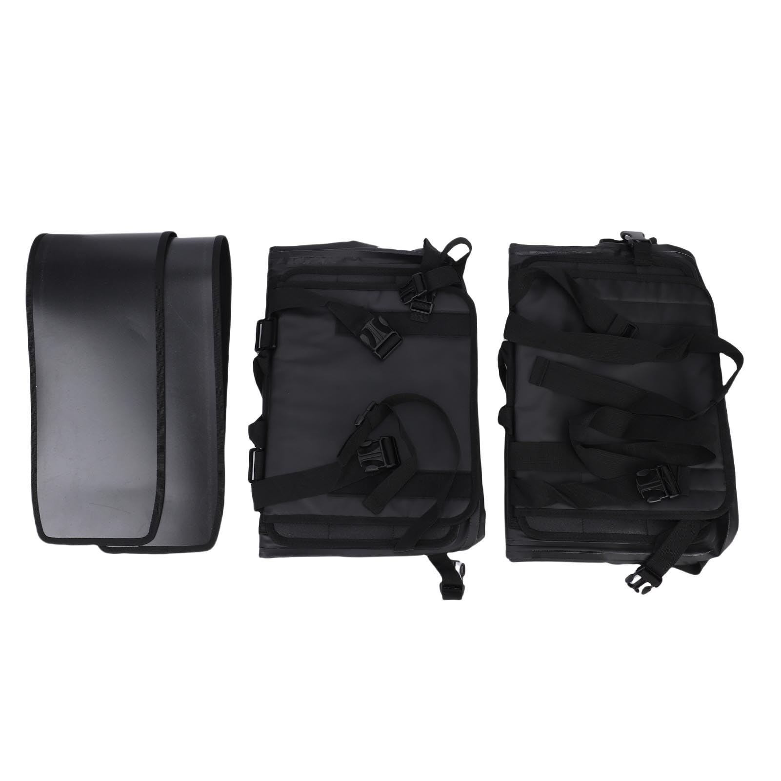 Drfeify Motorrad-Satteltaschen, wasserdichte PVC-Motorrad-Gepäcktasche, 30 L auf Jeder Seite, Abnehmbare Rahmenhalterung mit Rolldeckel und Formbeständigkeit für Pendler, Tourenfahrer